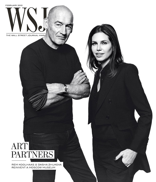 Даша Жукова и Рем Колхас на обложке The Wall Street Journal