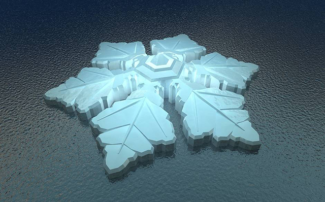 Плавающий отель Krystall в форме снежинки