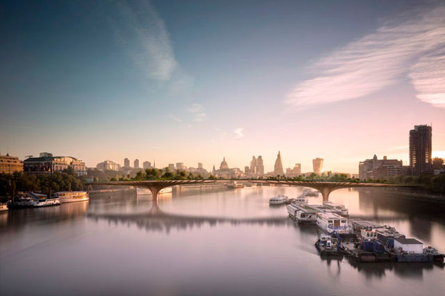 \"Мост-сад\" Томаса Хизервика в Лондоне: новые кадры проекта