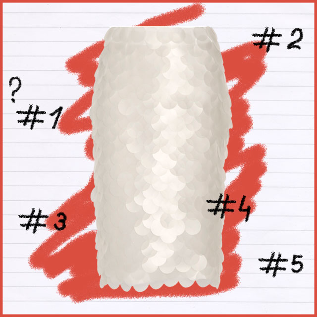 1 вещь, 5 вечеринок: юбка в пайетках Burberry Prorsum