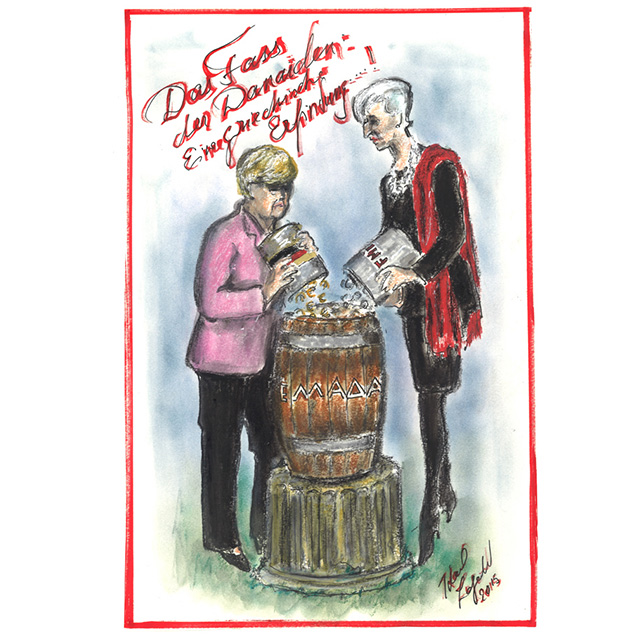 Лагерфельд нарисовал карикатуру про греческий кризис