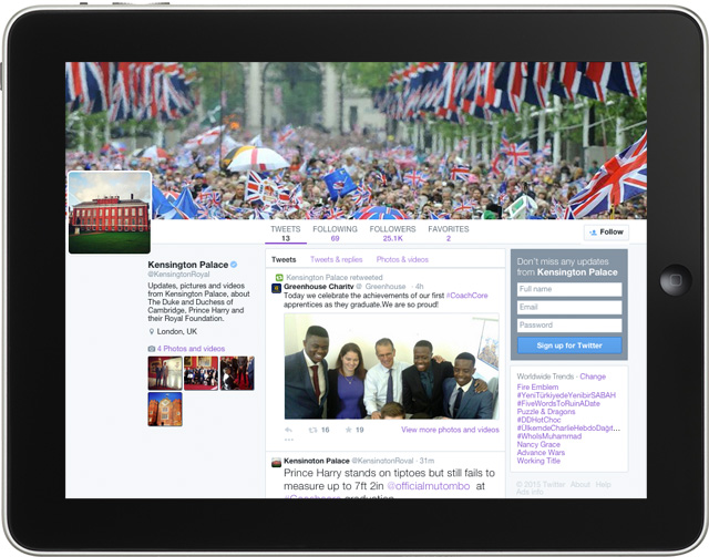 Кейт Миддлтон, принц Уильям и принц Гарри завели Twitter-аккаунт