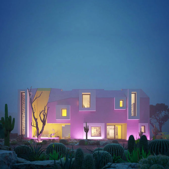 Московские архитекторы показали проект розового дома в мексиканской пустыне