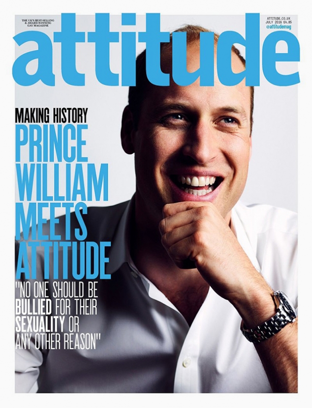 Принц Уильям появился на обложке журнала для ЛГБТ-комьюнити