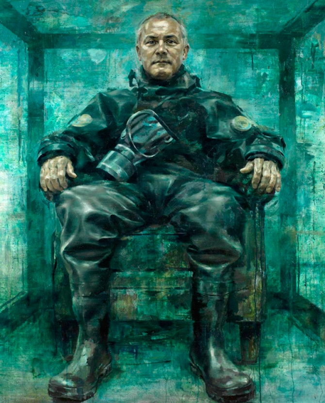 Портрет Дэмиена Херста в Лондонской Национальной галерее