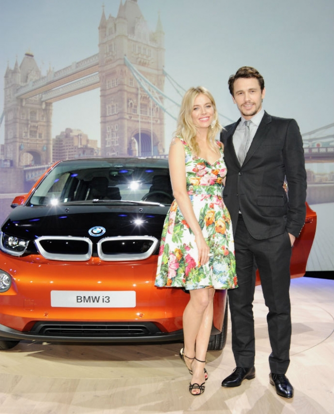 Джеймс Франко и Сиенна Миллер на презентации BMW i3