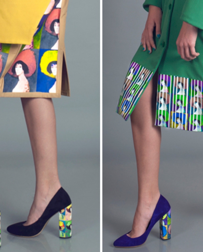 Обувь с контрастным каблуком