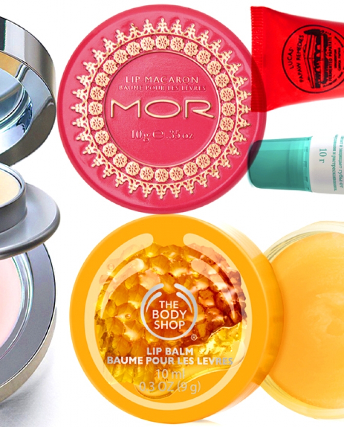 Шесть бальзамов для губ в холода