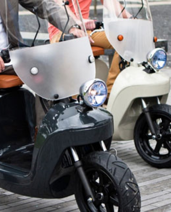 Электрический скутер Be.e можно брать в аренду