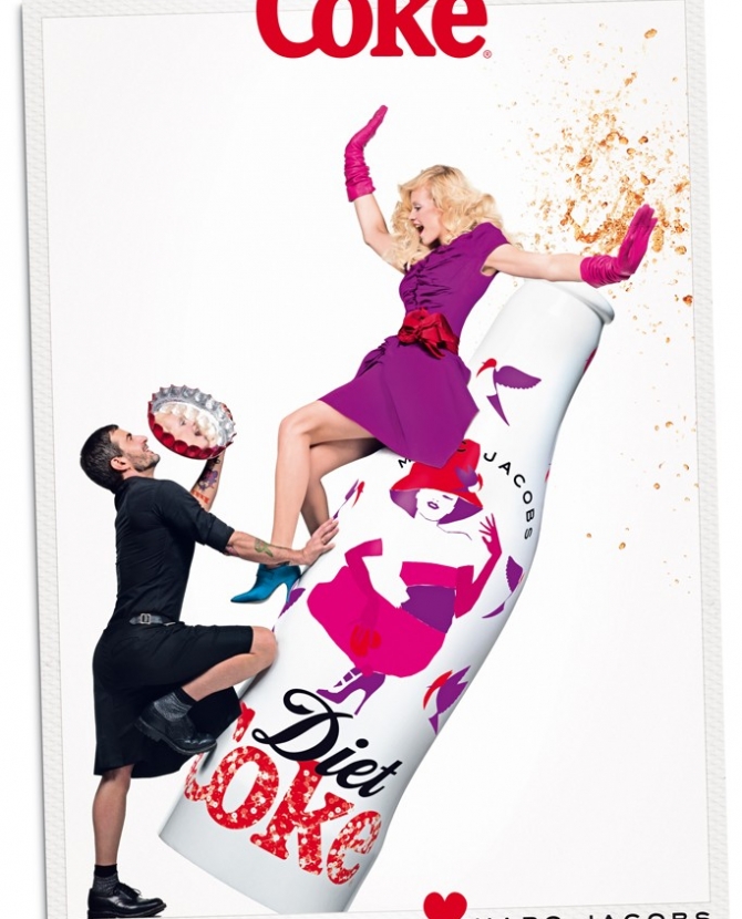 Марк Джейкобс и Гинта Лапина в кампании Diet Coke