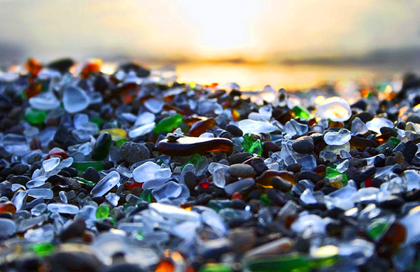 Стеклянный пляж в парке МакКеричер