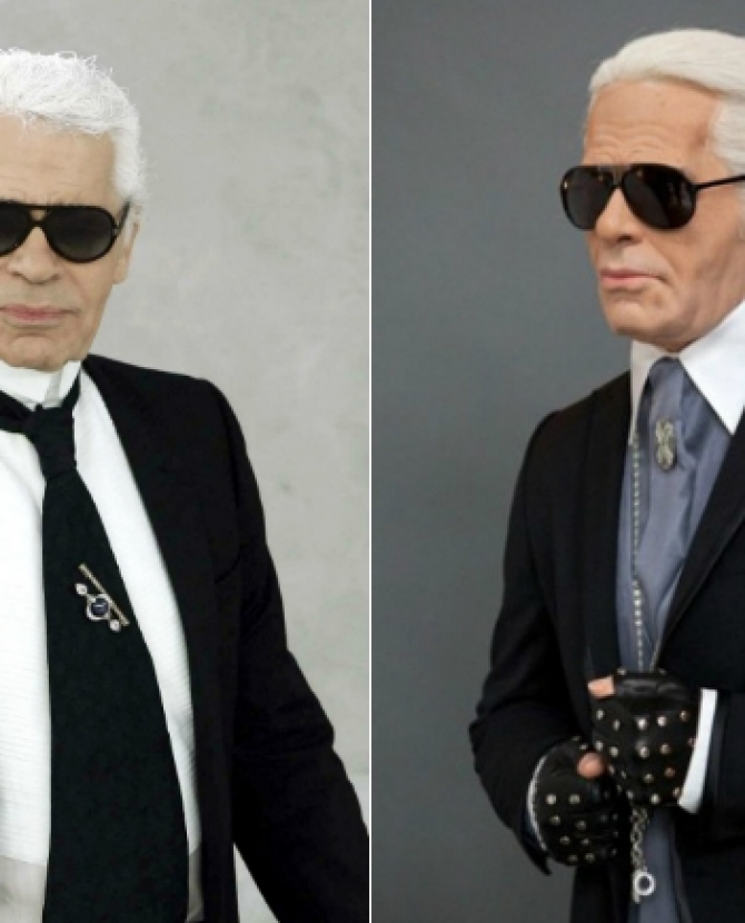 Восковая копия Карла Лагерфельда