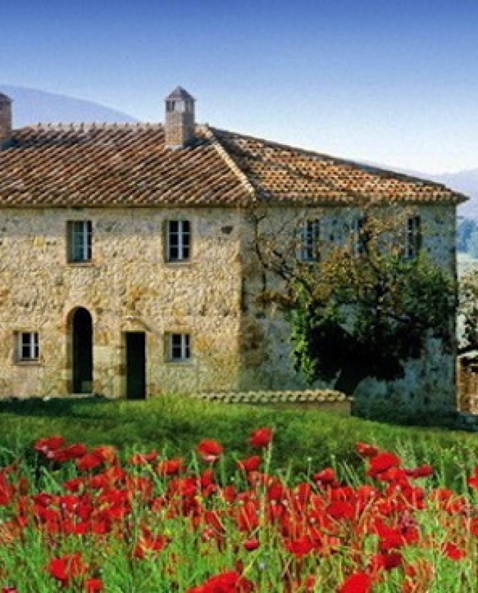 Старинный замок в садах Тосканы