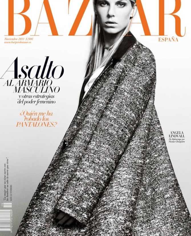Анжела Линдвал на обложке Harper's Bazaar