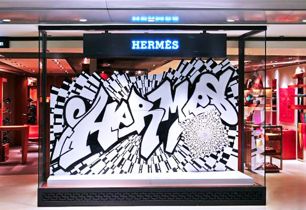Граффити на платках Hermes
