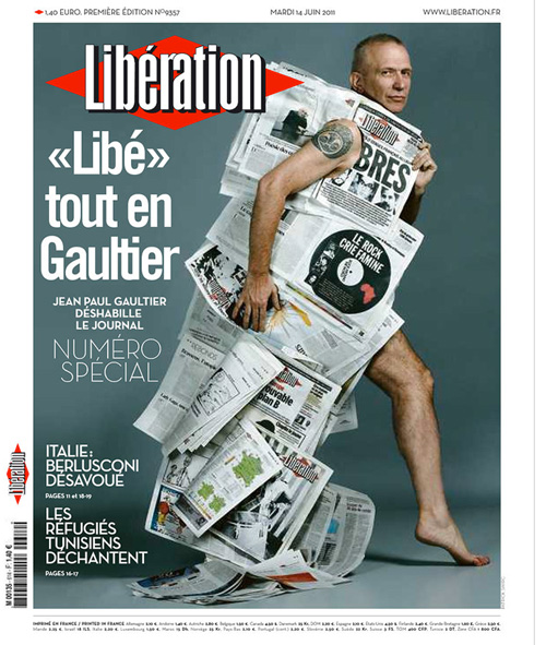 Жан Поль Готье на обложке Liberation