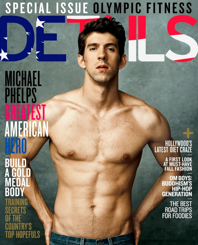 Майкл Фелпс в олимпийском номере Details