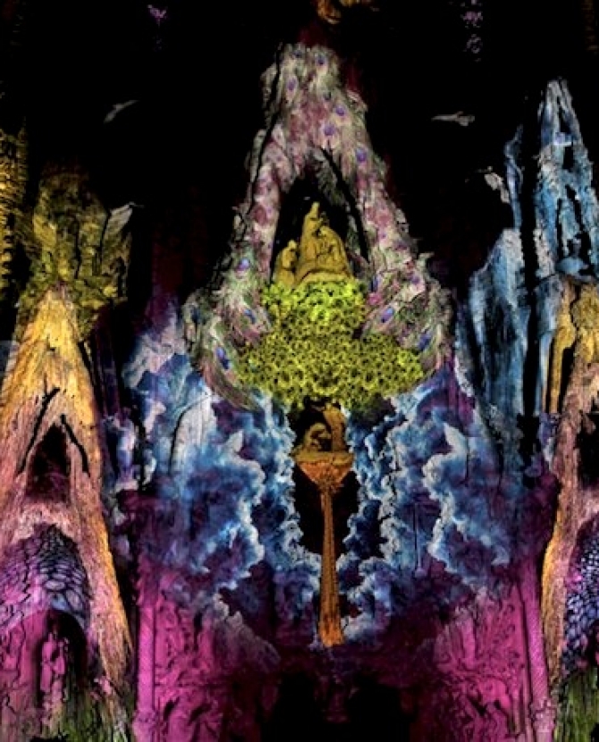 Световое шоу на соборе Саграда Фамилия