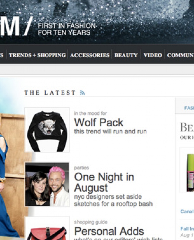 Журнал Style.com выйдет в октябре