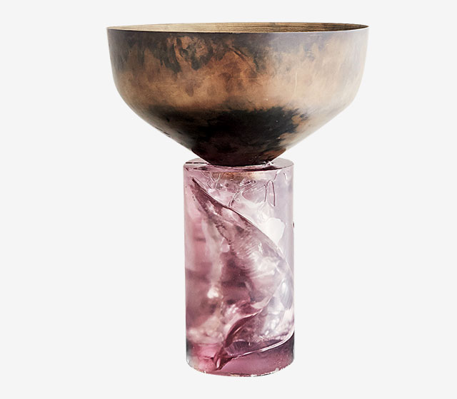 Ваза. Окисленное серебро, полимер. Уникат