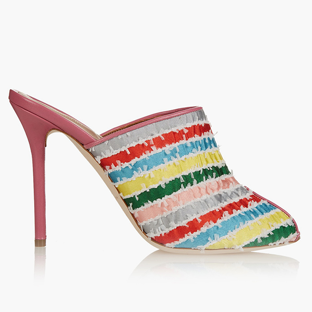 Malone Souliers<p><a target=\"_blank\" href=\"http://www.matchesfashion.com/intl/products/Malone-Souliers-Dawn-striped-satin-and-leather-mules-1037784\">matchesfashion.com</a></p>