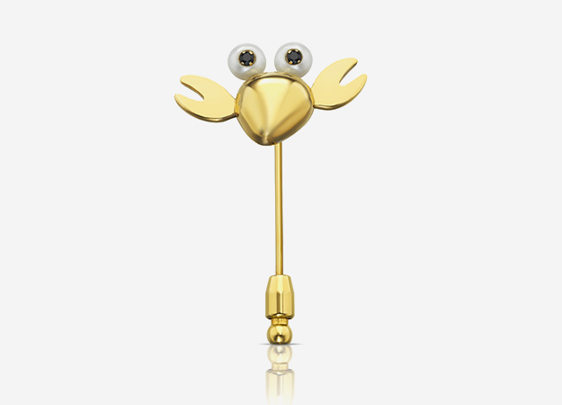 Позолоченная брошь с культивированным жемчугом и шпинелью из коллекции Bera, tous.ru