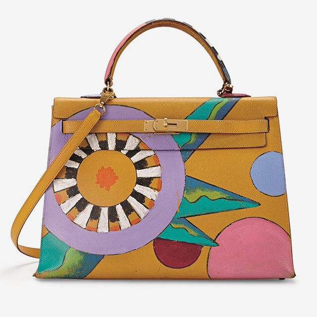 ЖЕЛТАЯ KELLY 32 COURCHEVEL С РИСУНКОМ И ПОДПИСЬЮ ДИЗАЙНЕРА HILTON MCCONICO HERMÈS, 1992 EUR 12,000 - 15,000