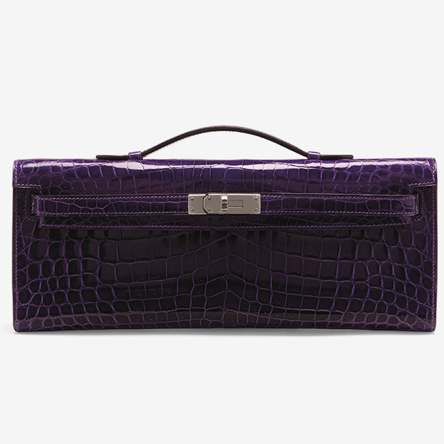 KELLY CUT ЦВЕТА ULTRA VIOLET ИЗ КРОКОДИЛА NILOTICUS C ФУРНИТУРОЙ ИЗ ПАЛЛАДИЯ HERMÈS, 2015 EUR 10,000 - 15,000