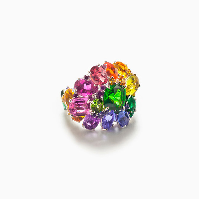 Vitam Industria Abstract Multi Candy, 2013 (Белое золото, разноцветные сапфиры, рубины, изумруды и мелкие камни)
