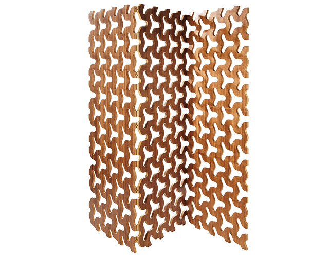 Ажурная ширма Los из ореховых модулей, диз. CFOC