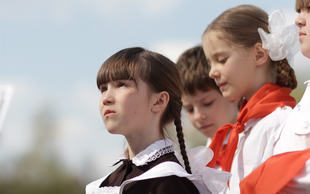 Съемки фильма \"Пионеры-герои\"