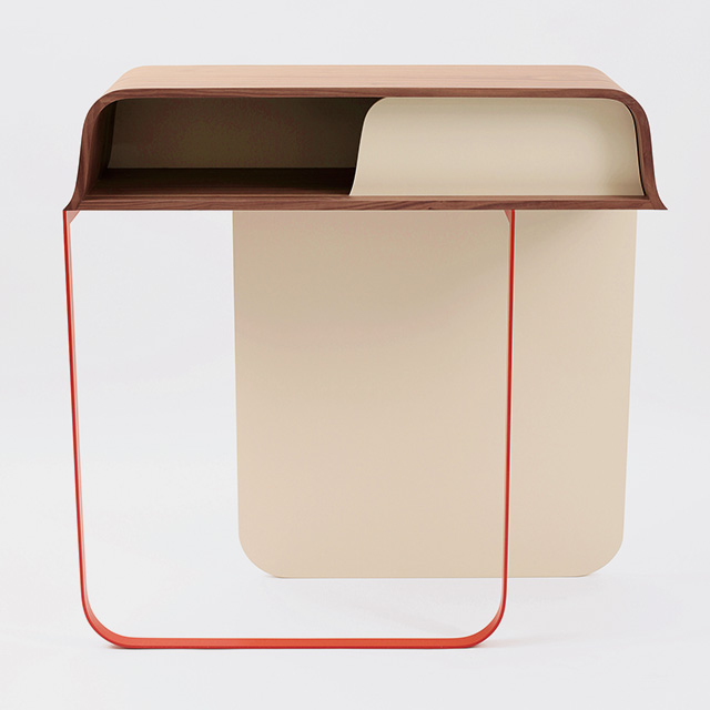 Консольный стол, орех, диз. Э. Жарден. Металл. Galerie Gosserez