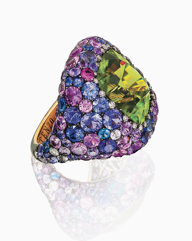 Кольцо Youth of the Earth. Необработанный изумруд, бриллианты, платина, белое золото. Tenzo Jewellery