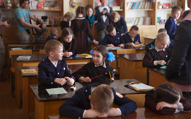 Съемки фильма \"Пионеры-герои\"