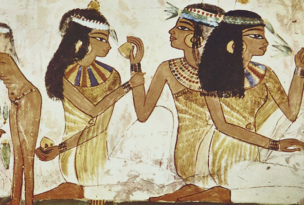 «Царица Нефертити у столика за игрой», древнеегипетская фреска