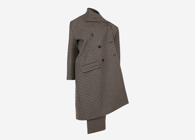 Пальто, Balenciaga<p><a style=\"\" target=\"_blank\" href=\"https://www.tsum.ru/catalog/palto_i_plashchi-2527/sherstyanoe_palto_asimmetrichnogo_kroya_v_kletku-5224033-color-korichnevyy.html\">ЦУМ</a></p>