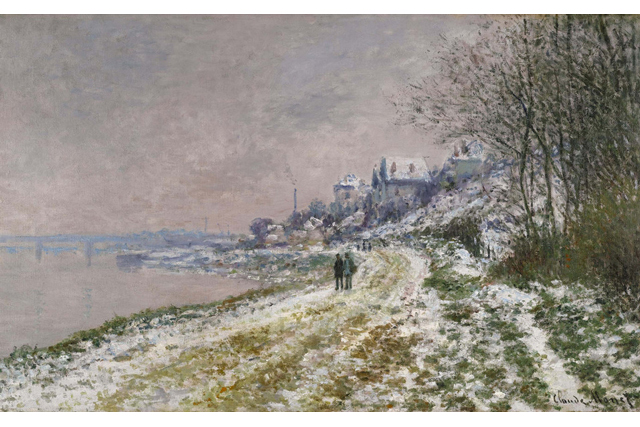 «The Path Toward Epinay, Snow Scene» 1875