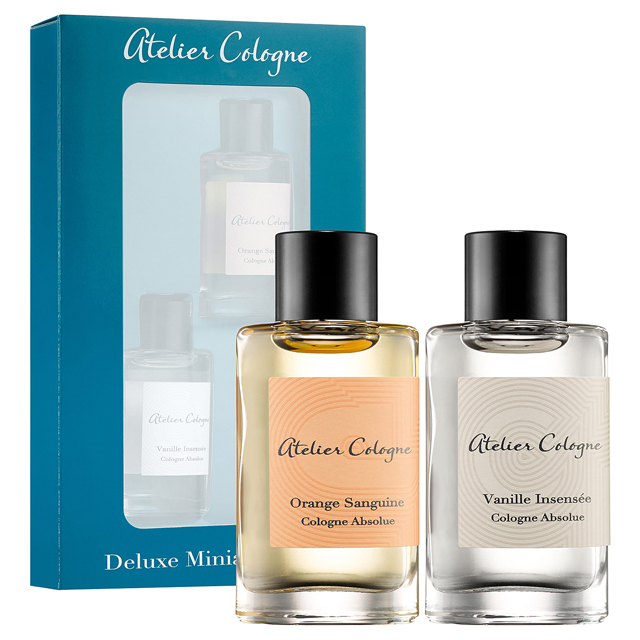 Набор для путешествия с мини-ароматами Orange Sanguine и Vanille Intensée, Atelier Cologne