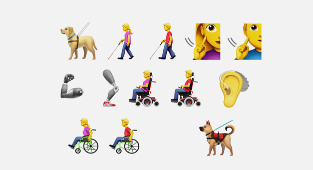 Apple показала эмодзи для людей с ограниченными возможностями