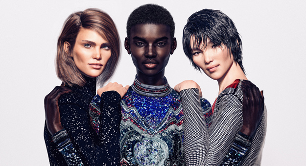 В новой кампании Balmain снялись виртуальные модели