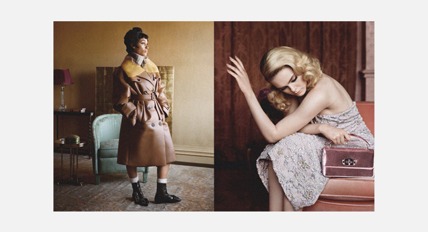 Адвоа Абоа и Эль Фаннинг позируют в ретро-интерьерах в новой кампании Miu Miu