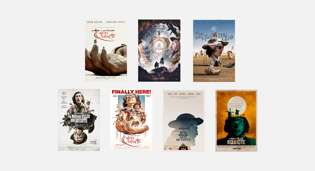 Терри Гиллиам предложил зрителям выбрать постер к фильму «Человек, который убил Дон Кихота»