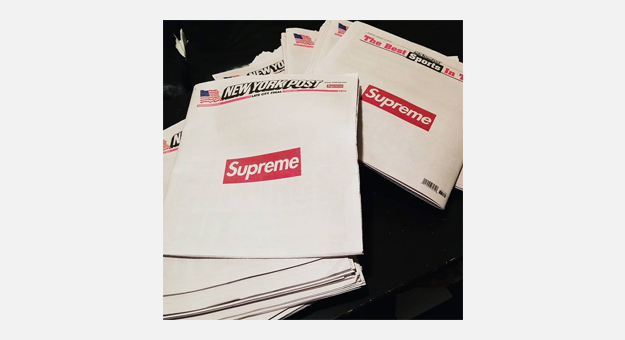 Газета New York Post выпустила новый номер с логотипом Supreme на первой полосе