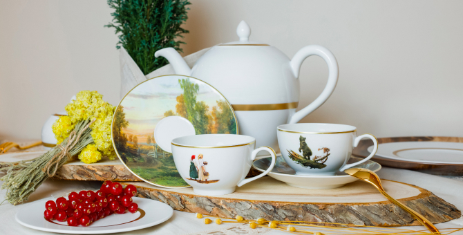 Bernardaud и Третьяковская галерея выпустили чайные пары по мотивам работ Ивана Шишкина