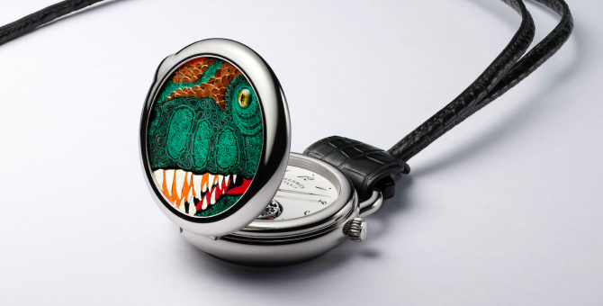 Hermès выпустил карманные часы с изображением тираннозавра