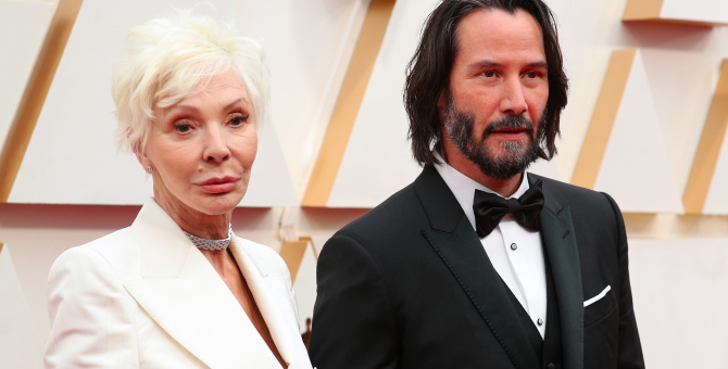 Киану Ривз и Лора Дерн пришли на «Оскар» с мамами