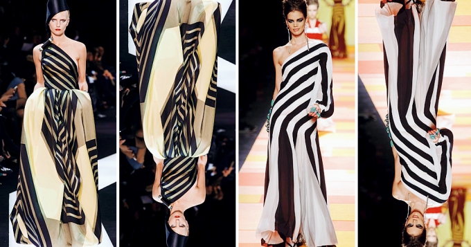 Платья на одно плечо: Jean Paul Gaultier VS Armani Prive