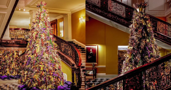 Burberry украсил новогоднюю елку в отеле Claridge's