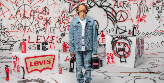 Джейден Смит нарисовал принты для новой коллекции Levi's