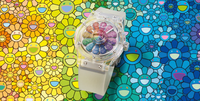 Hublot выпустил радужные часы в коллаборации с художником Такаси Мураками
